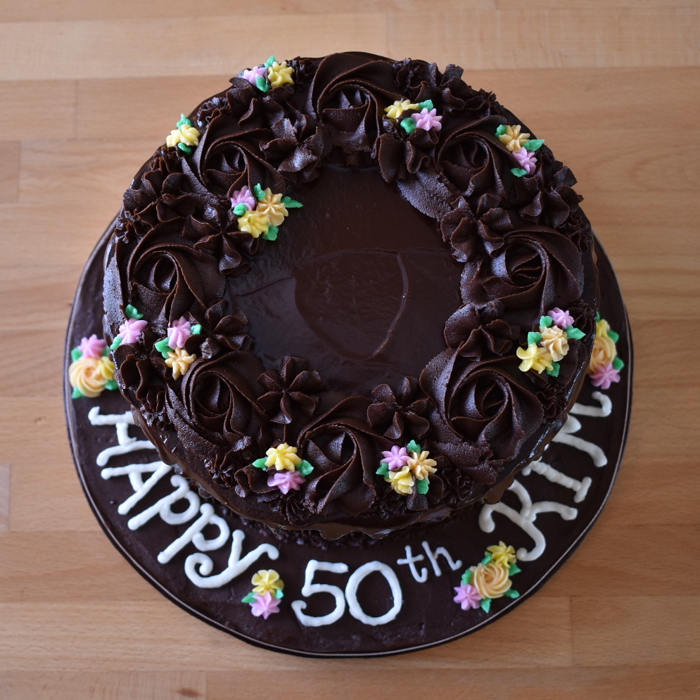 chocolate 50th birthday cake